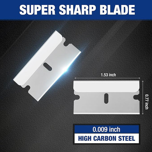 WORKPRO 800-Pack Single Razor Edge Blades, Industrial Scraper Razor Blades, High Carbon Steel One Edge Razor Blades