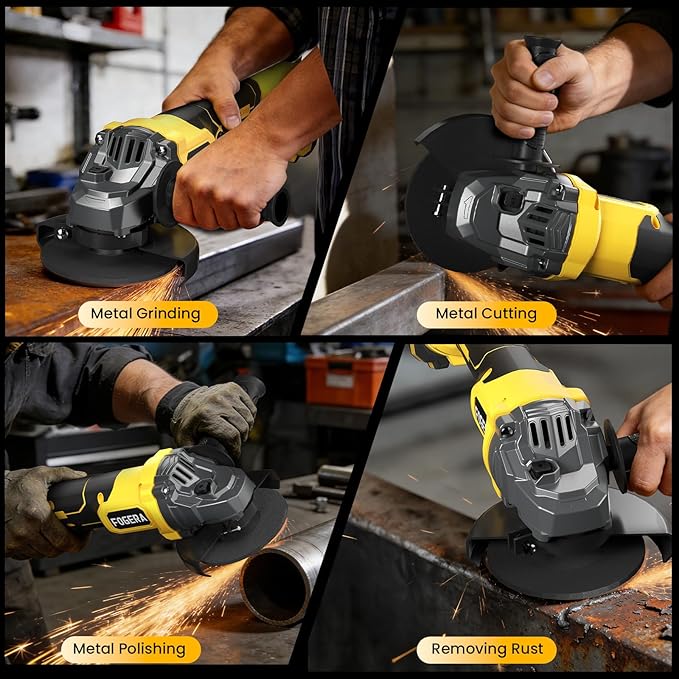 Cordless Angle Grinder, 4-1/2 Inch Power Grinder Tools Compatible with Dewalt 20V MAX Battery, 3 Speed Power Cordless Grinder for Metal Grinding, Cutting, Rust Removal (Battery Not Included)