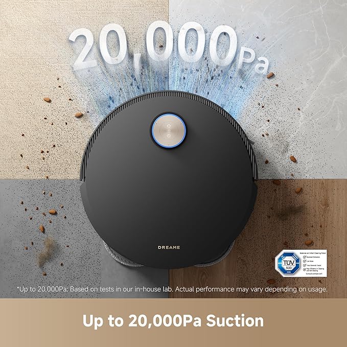 DREAME X50 Ultra Robot Vacuum and Mop with Auto-Empty and Mop Self-Cleaning, 20,000Pa Suction, Obstacle Avoidance and 360째 Navigation, Corner to Edge Deep Cleaning, Detangling Brush