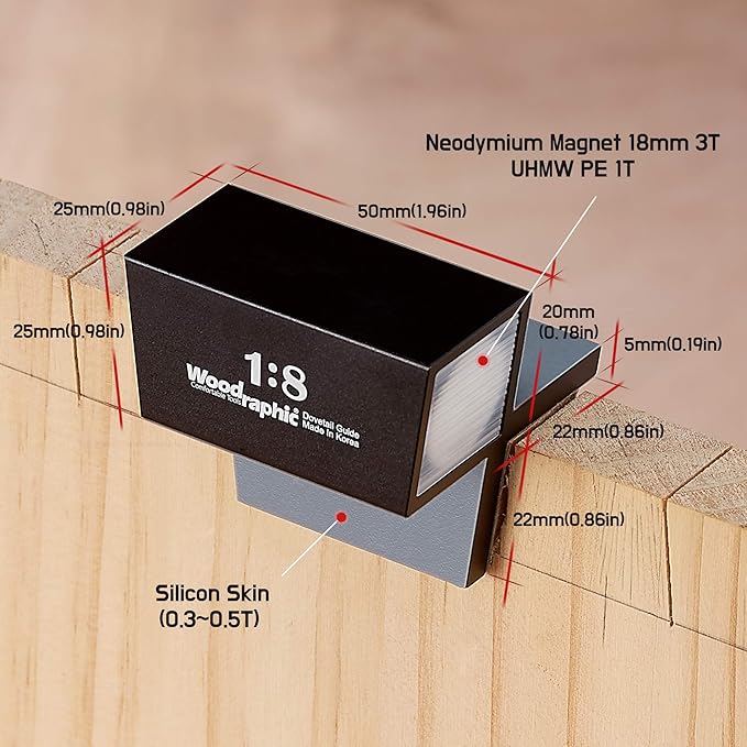 Dovetail Saw Guide ??1:6 Angle for Soft Wood ??Magnetic CNC Aluminum Joinery Tool for Hand-Cut Precision, Woodworking Layout, and Marking Accuracy