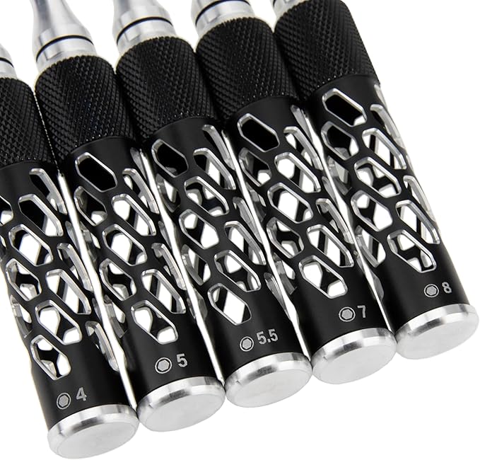 MEUS RACING RC Hex Screwdriver Nut Driver Tool Set for 1/6 1/8 1/10 SCX6 SCX10 TRX4 RC Crawler Car (Type E)