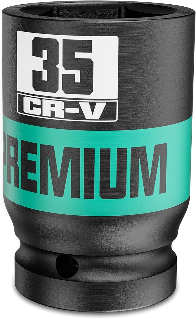 3/4" Drive 6 Point Impact Socket, 35mm Deep Socket, Metric, CR-V, Automotive Maintenance Machinery Manufacturing