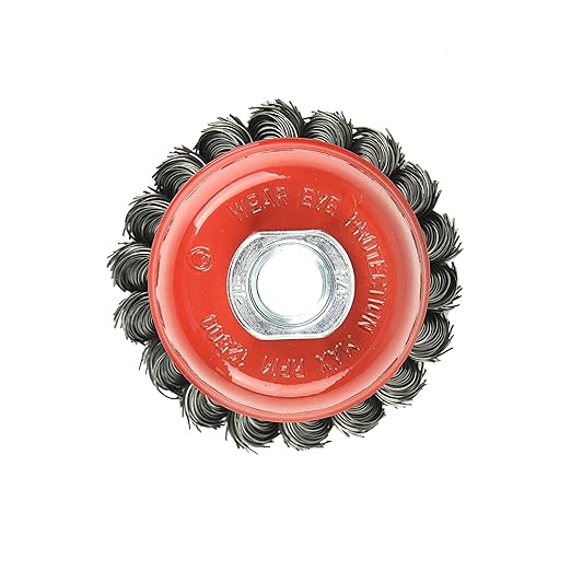 Aain 10 Pack Wire Wheel Cup Brush, 3 Inch Twisted Knotted Wheel Cup Brush with 5/8"-11 Threaded Arbor for Angle Grinder, Max RPM 12,500, 0.020in Carbon Steel for Rust Removal, Abrasives