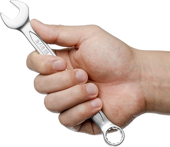 Jetech 9/16 Inch Combination Wrench - Industrial Grade Spanners with 12-Point Design, 15-Degree Offset, Made with Durable Chrome Vanadium Steel in Sand Blasted Finish, SAE