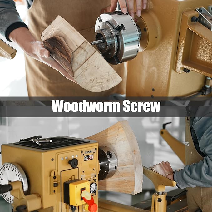 4.5" Woodlathe Chuck, Thread 1-1/4"x8TPI", Dovetail Jaws, Pin Jaws, 8" Flat Jaws, Step Jaws, Wide Jaws, Wood Screw, Thread adaptor to 1"x8TPI, Two Nylon Washers, Two Chuck Keys and T Handle Allen Key.