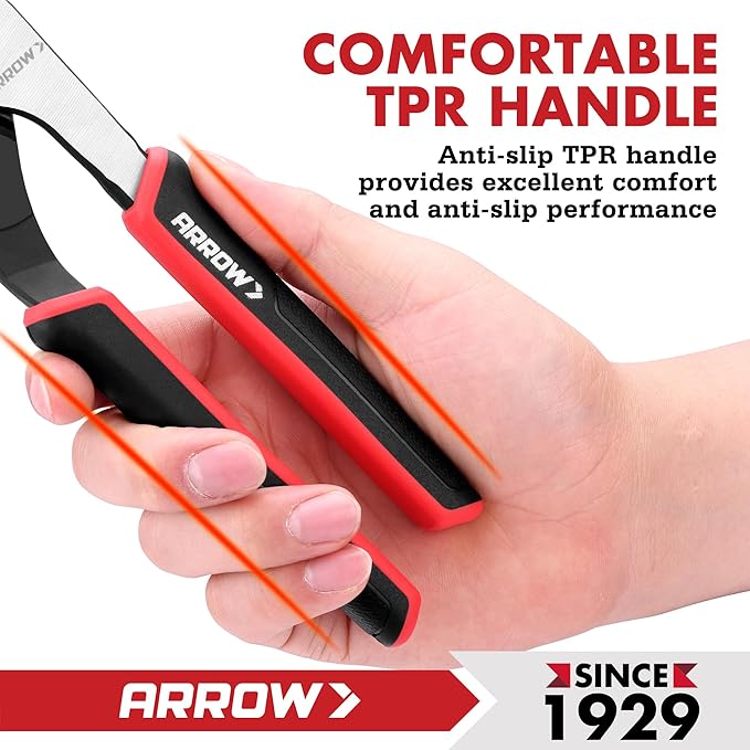 ARROW 2-Piece Groove Joint Pliers, 8" & 10" Adjustable Water Pump Pliers with TPR Handle, High Carbon Steel Tongue and Groove Plier for Plumbing, Automotive and Household Repairs
