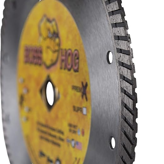 Delta Diamond Boss Hog 7 Inch Turbo Premium Diamond Blade for Masonry, Brick, Block, Pavers, Concrete, Stone, Wet/Dry Cutting, Continuous Rim (7")