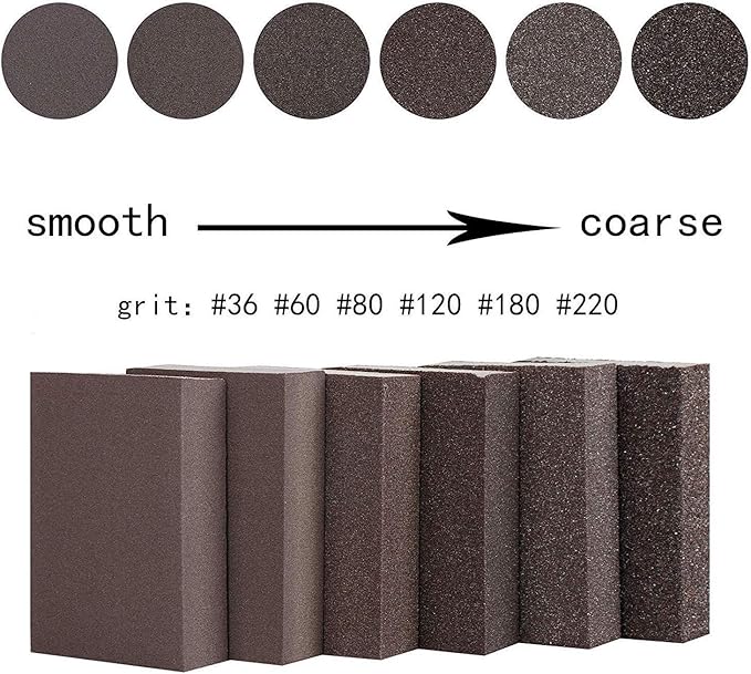 220 Grit Wet Dry Sanding Sponge Buffing Diamond Polishing Pads Hand Sanding Tool 6pcs