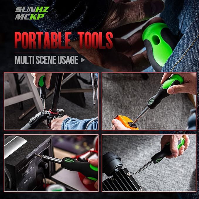 SUNHZMCKP 8 in 1 Screwdriver, Portable multi-purpose screwdriver set竊똇igh-Strength Bits, Phillips, Slotted, Torx竊똕uitable for outdoor and daily repair tools,Practical hand tools