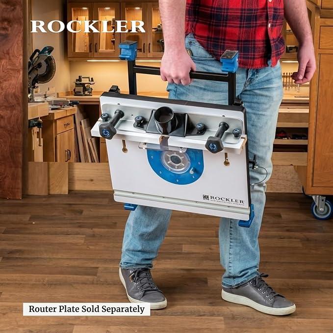 Rockler Convertible Benchtop Router Table – Convertible Routers for Woodworking Fits Most Routers – Unique Base Design Router Table – Benchtop Wood Router Includes 4 Modes in 1 Table