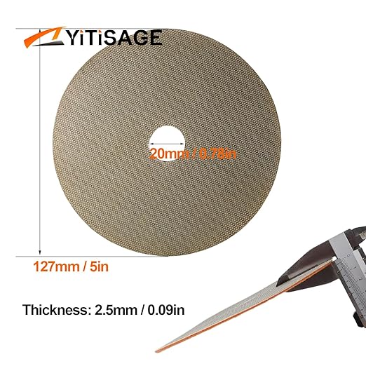 5 Inch Electroplated Diamond Grinding/Polishing Pads Sanding Granite Concrete Glass Metal Stone Grinding Disc(grit 200-1pc)