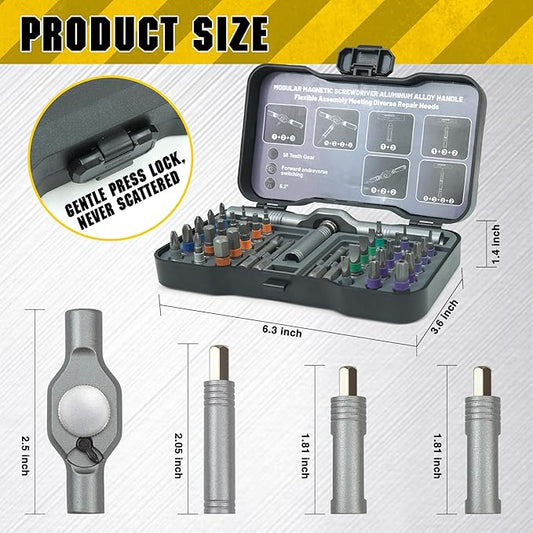 34 In 1 Magnetic Screwdriver Set,Small Ratcheting Screwdriver Pocket Set For Craftsman,Screwdriver Bit Set With Tough Case,Screw Driver Set Kit,Men's Christmas Gifts