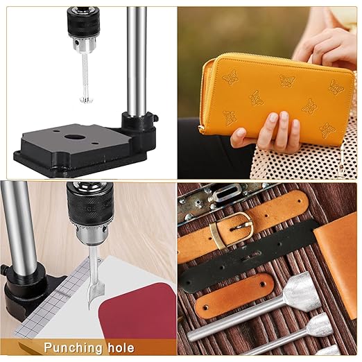 Leather Press Leather Hole Puncher Upgraded Hand Punching Machine for DIY Leather Craft Punching Holes Cutting,Forming Pressing,Install Rivets and Snap Buttons