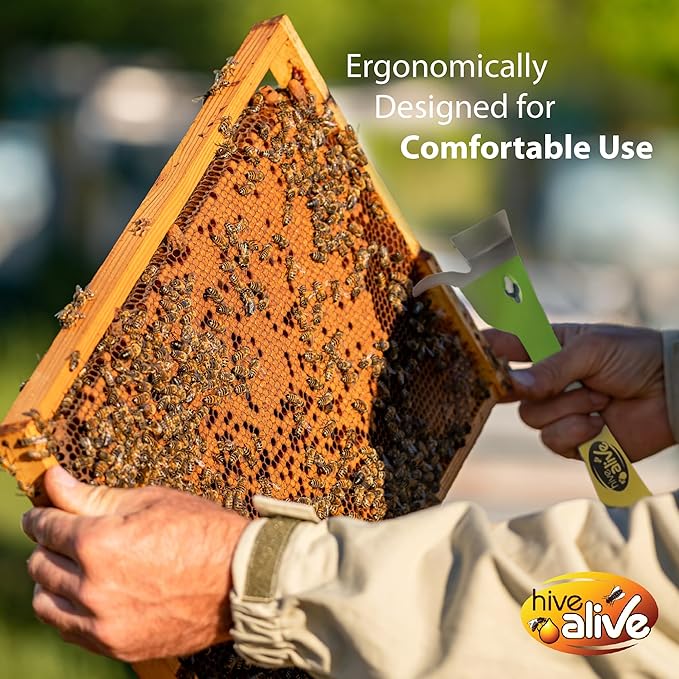 HIVE ALIVE 1 EZ Find Pro HiveTool ??Heat Treated 3mm Thick for Lasting Strength - Beekeeper Tools for Prying, Lifting, and Scraping. Its Multi-Color Easily Stands Out in Green Vegetation and Scrub