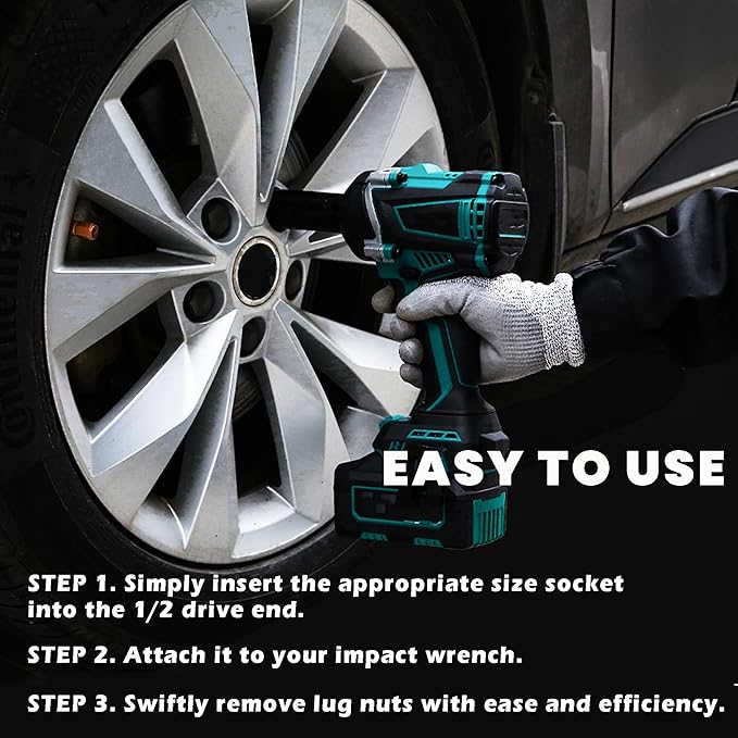 5 PCS 1/2 inch Drive Lug Nut Socket Set, Impact Flip Socket Set Non-Marring Thin Wall Wheel Nut Socket, Cr-Mo Steel, 4 pcs Universal 17mm, 19mm, 21mm, 22mm, 1 x 17mm for Benz Convex Flower Head Bolt
