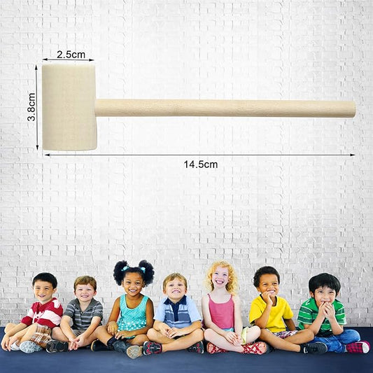 MIHEY 36 Pcs Wooden Hammers for Chocolate, Wood Mallets for Breakable Heart, Small Mallets Crab Hammers