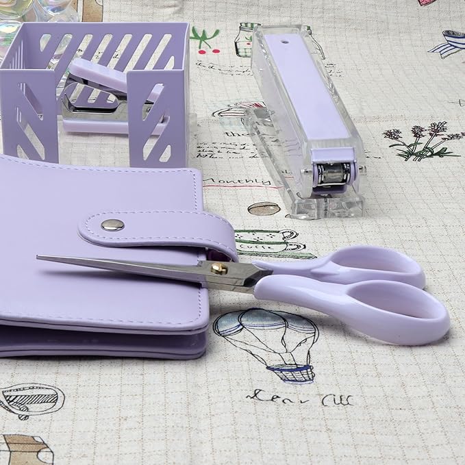 NatSumeBascis Purple Office Scissors 6.5" Craft Scissors Small All Purpose Scissor Professional Tailor Dressmaker Fabric Shears for School Office Home (Purple)