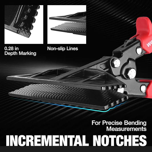 WORKPRO 6-Inch Sheet Metal Bender & Hand Seamer Tool, Heavy-Duty Steel Sheet Metal Brake Pliers for Bending, Seaming, Flattening with Ergonomic Handle and Smooth Jaw