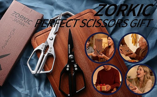 Japanese Kitchen Shears Set, Heavy Duty Poultry Shears All Purpose, Kitchen Meat Scissors for Steak Cutting, Chicken Bones, and Turkey Christmas Gifts for Men Women Mom Dad