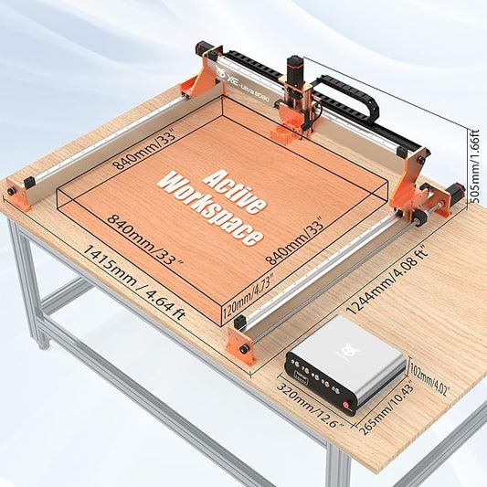 FoxAlien XE-Ultra 8080 CNC Router Machine with NEMA 23 Closed-loop Stepper Motor, Large Size Benchtop Engraving Milling Machine for Woodworking, Aluminum, Acrylic, Carbon Fiber DIY Cutting