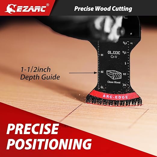 EZARC Japanese Tooth Oscillating Saw Blades, 20 PCS Arc Edge Oscillating Multitool Blades Clean Cut for Wood and Plastic, Universal Quick Release Multi Tool Blades Kits