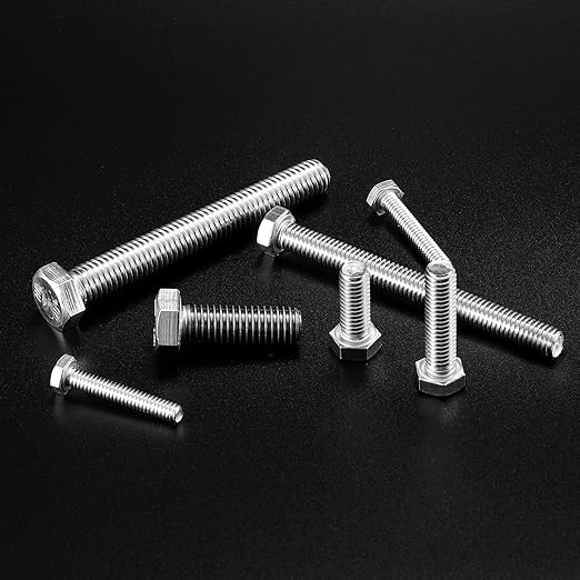 5/16-18 x 4" Hex Head Screw Bolt, 10Pcs 18-8 (304) Stainless Steel, Fully Threaded, Plain Finish, by SG TZH
