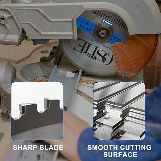14-Inch Metal Steel Cutting Saw Blade, 14 Inch Chop Saw Blade 72-Tooth with Carbide Tipped Teeth, No Heat No Burrs No Sparks for Mild Steel for Cold Metal Cutting, 1 Pack