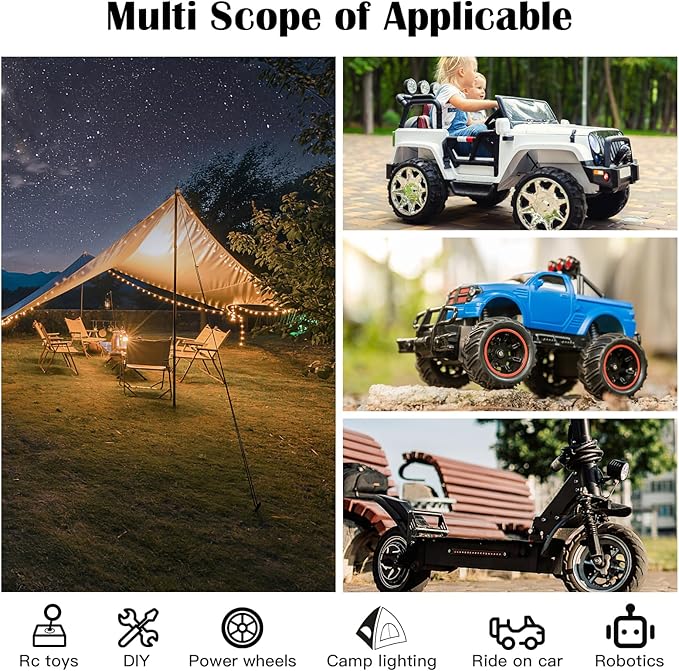 2 Packs Power Wheel Adapter for Milwaukee M12 Battery Adapter 12V Power Wheel Battery Conversion Kit with Fuse & Switch & Wire Terminals 12AWG Wire for DIY Ride On Truck and Rc Toys