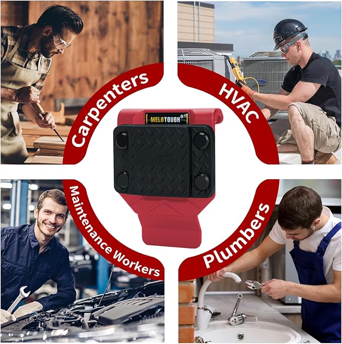 MELOTOUGH Magnetic Tool Holder, N48 Strong Magnetic Belt Clip for Nails, Screws, Drill Bit, Wrenches, Screwdrivers, Hammer, Sockets and Other Metal Tools and Hardware - Fits Up to 2.7" Belt