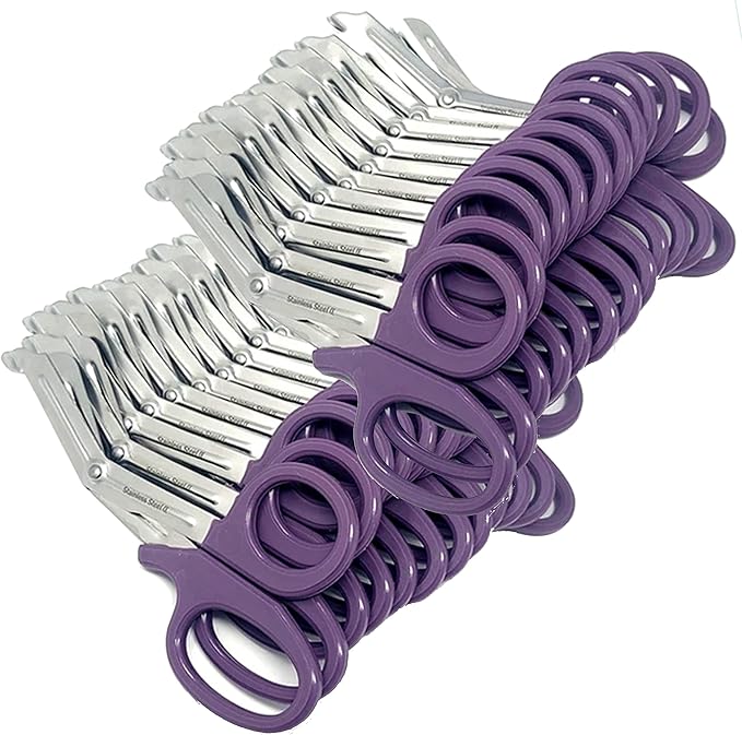 Set of 24 Trauma Paramedic EMT Shears Scissors 7.25"- Made of Premium Quality Stainless Steel - Ideal Gift for EMT, Nurses doctors Firefighter and more (Purple)