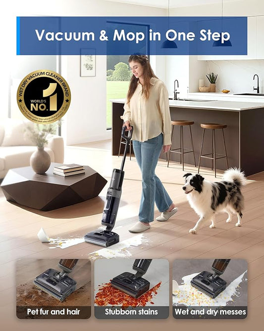 Tineco Floor ONE i6 Stretch Wet Dry Vacuum Cleaner, Vacuum & Mop All in One, 20kpa Powerful Suction, Up to 40 Minutes Runtime, 180째 Lay-Flat, Anti-Tangle Design, Full-Path Self-Cleaning&185??Flashdry