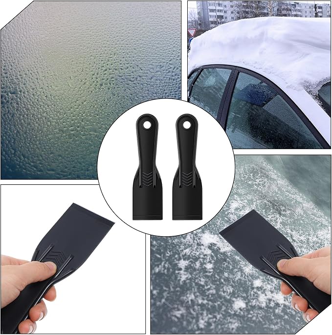 7 PCS Plastic Putty Knife, Flexible Plastic Scraper Tool Spackle knifes for Spackling, Painting, and Repairing Walls, Black Putty Knife Scraper