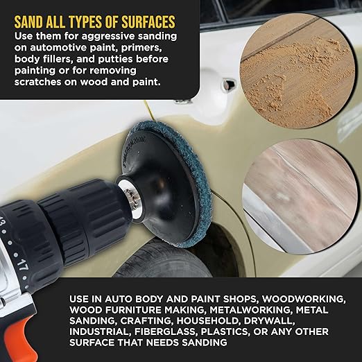 Dura-Gold 3" Diameter Surface Conditioning Discs Blue Fine Sanding Grit (Box of 25) - R-Type Quick Change Roll Lock Connection Rust and Paint Removal Removes Oxidation and Scale