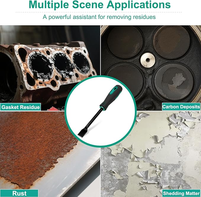 Scraper Head Gasket Scraper, High Hardness Chrome Vanadium Steel with Non-Slip Rubber Handle Scraper, Gasket Scraper for Removing Gaskets,Rust, Paint,Varnish (1 '')