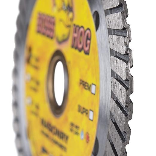 Delta Diamond Boss Hog 4 Inch Turbo Premium Diamond Blade for Masonry, Brick, Block, Pavers, Concrete, Stone, Wet/Dry Cutting, Continuous Rim (4")