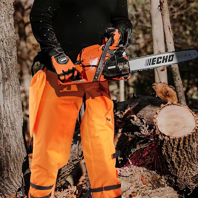 AYKRM Chainsaw Chaps 8-layer Protective Apron Wrap Adjustable orange Chainsaw Pants/Chap for Loggers Forest Workers