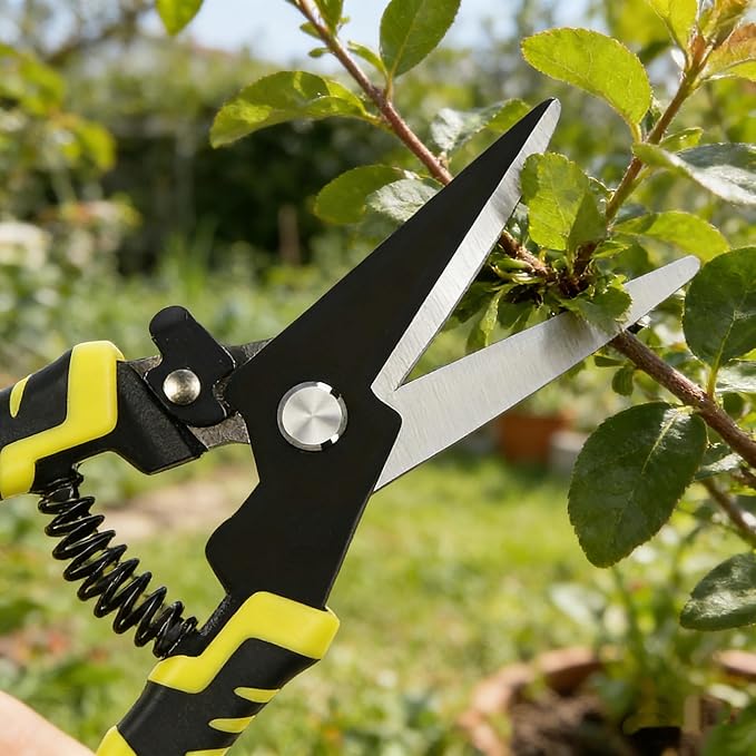 Aviation Tin Snips Set, 2-Piece 8 Inch Straight Cut & Left Cut Aviation Shears, Heavy Duty Metal Shears with Safety Lock for Sheet Metal, Thin Steel, Carpet and Packaging Belt Shearing