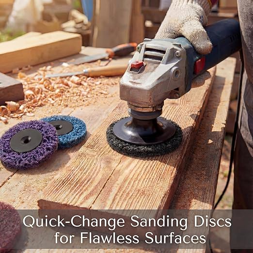Macarrie 150 Pcs 2 Inch Surface Conditioning Sanding Discs Quick Change Fine Medium Coarse Sanding Pads Die Grinder Accessories for Surface Strip Grind Polish Burr Finish(Diamond)