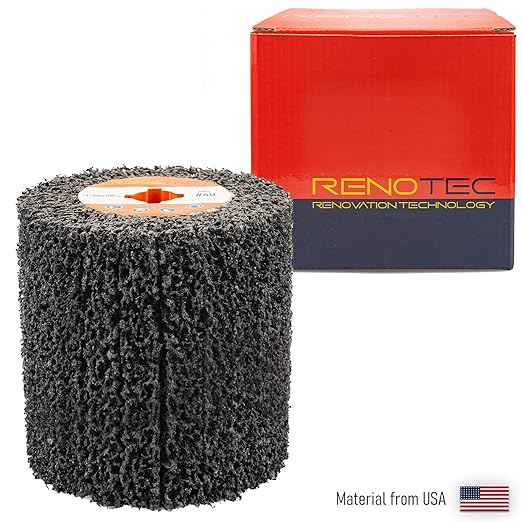 Black Cleaner Flap Wheels, Strip Drum, 110x100mm, 4 inch, for Pickling, Removing Rust, Paints, enamels, oxidations. for Burnishing Polishing Machine (40 GRIT)