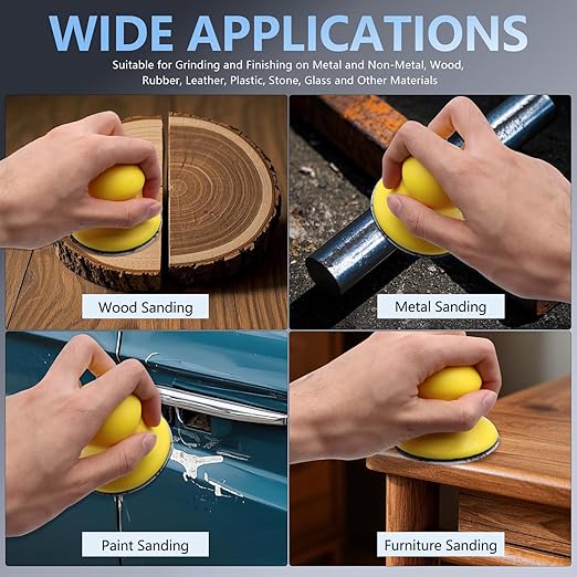 VIBRATITE 40 Pieces 3 Inch Sanding Discs, Wet Dry Sandpaper Sheets Assortment 80 to 7000 Grit Silicon Carbide Hook and Loop Sanding Paper with Handle Sanding Block for Wood Metal Automotive Mirror