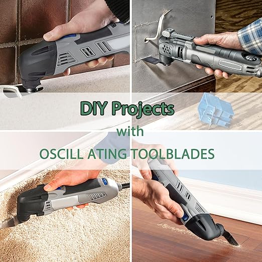 15PCS Titanium Oscillating Saw Blades,Universal Multitool Blades for Metal Nails Hard Material and Wood Plastic,Multi Tool Blades Kits Fit Dewalt Bosch Milwaukee Ryobi