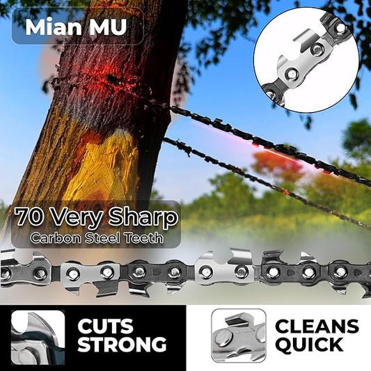 55 Inch High Limb Rope Saw – Dual Sided Pocket Chainsaw with 70 Sharp Teeth 360° – Rope Tree Saw High Limb Tool with Storage Box for Outdoor Adventures