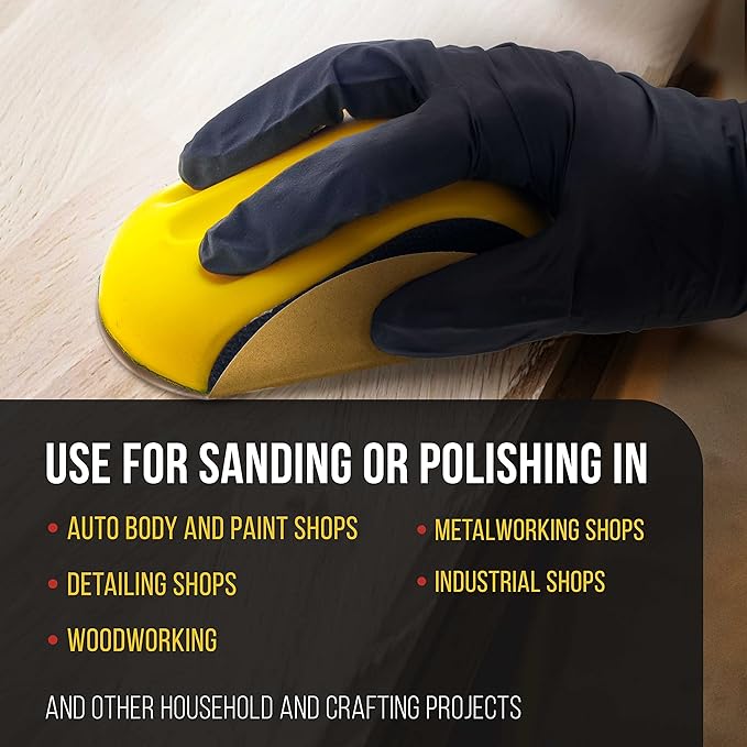 Dura-Gold Pro Series 5" Mouse-Shaped Hand Sanding Block Pad for Hook & Loop and PSA 5" DA Sanding Discs, 2 Pack - PSA Sandpaper Conversion Adapter Pad - Automotive Car Sand Wood Woodworking Furniture