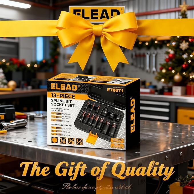 13-Piece XZN Triple Square Spline Bit Impact Socket Set - Premium S2 Steel European Style M4 - M18 with Socket Adapters, 1/4?? 3/8??and 1/2??Drive | Professional Mechanic Garage Tools