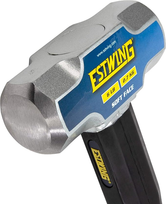 Estwing 6 lb Soft Face Sledge Hammer - 30" Indestructible Handle, Shock-Absorbing Grip, Overstrike Resistant