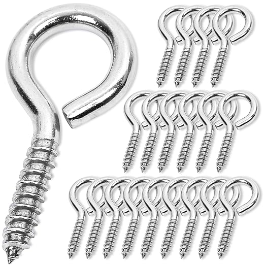 40PCS 2.5 inches Screw Eyes M6 304 Stainless Steel Eye Screws, Heavy Duty Screw, Eye Hooks Screw Eye Bolts Eye Hooks Screw, Indoor & Outdoor Uses (40, M6-2.5inch)
