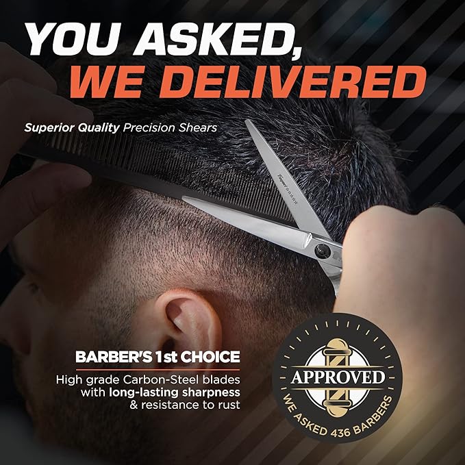 Fagaci Professional Hair Scissors 6??Extremely Sharp Blades, Fine Cutting Blades, Hair Cutting Scissors Professional, Hair Shears, Barber Scissors Set for Men and Women, Haircut Scissors Hair Kit