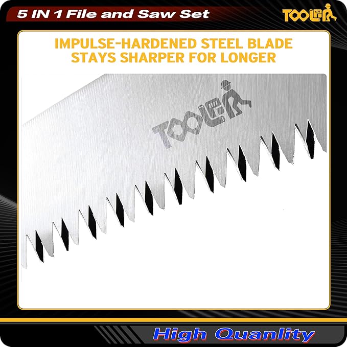 5 Multi founction Saw & File Set, Precision Razor, Drywall, 9 Inch Heavy Duty Extra Long Blade Saws Wood File, for Wood, Drywall, Craft, Home Repair, Portable Toolbox