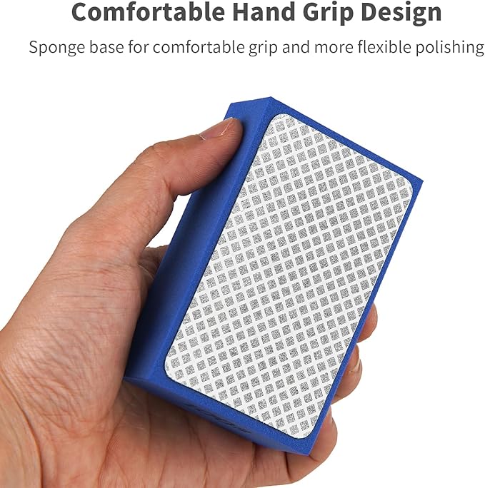 Diamond Polishing Pads Sanding Blocks - Cuttte 4pcs Diamond Sanding Sponge Pads Tile Tools 60#, 100#, 200#, 400# for Wood Ceramic Tile Glass Grinder