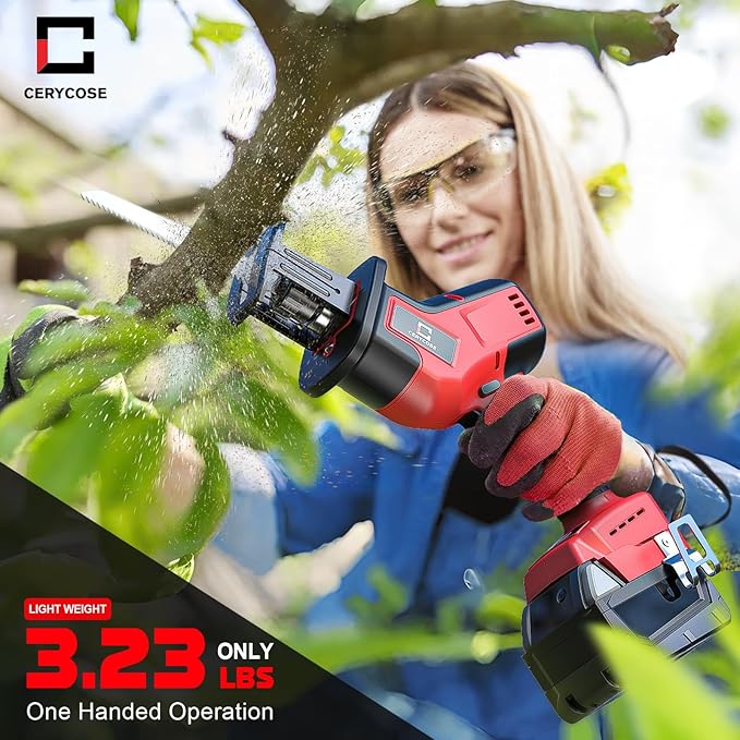 Cordless Brushless Reciprocating Saw, Compatible with Milwaukee 18V Batteries, Tool-Free Blade Change, Includes 4 Saw Blades for Wood, Metal & PVC Cutting (Battery Not Included)